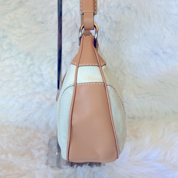 EUC TODS leather suede & canvas hobo shoulder bag - Picture 5 of 15